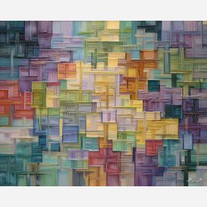flowing lines, pastel blocks, structured grid, modern contrast, organic and geometric blend, abstract motion, soft modern colors