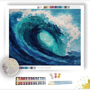 PIXEL OCEAN WAVE - Paint by Numbers Full Kit