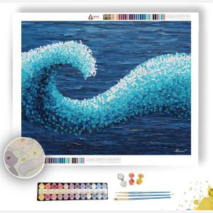PIXEL OCEAN WAVE LINE - Paint by Numbers Full Kit