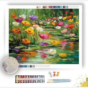 FLOWERS BY THE STILL POND - Paint by Numbers Full Kit