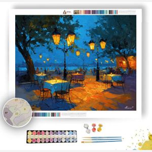 CAFE AT BLUE TWILIGHT - Paint by Numbers Full Kit