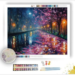 MIDNIGHT BLOSSOM CANAL - Paint by Numbers Full Kit