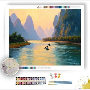 GOLDEN GUILIN RIVER MORNING - Paint by Numbers Full Kit