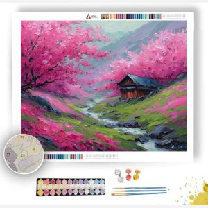 CHERRY BLOSSOM TEAHOUSE VALLEY - Paint by Numbers Full Kit