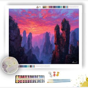 SUNSET OVER ZHANGJIAJIE SPIRES - Paint by Numbers Full Kit