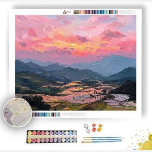 SUNRISE OVER HUNAN RICE VALLEYS - Paint by Numbers Full Kit