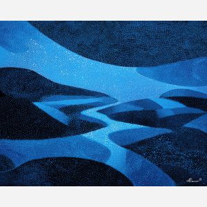 blue halftone dots, ben day pattern, thick outlines, retro pattern art, comic palette, dotted texture field, graphic pop shapes, flat blue shading, vintage pop effect