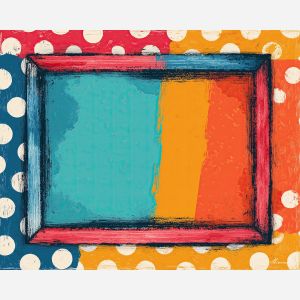 pop frame, dotted border, vibrant segments, comic graphic style, retro outlines, color block pattern, vintage motif, bright pop edges, graphic frame design