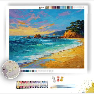 GOLDEN COASTLINE GLOW - Paint by Numbers Full Kit