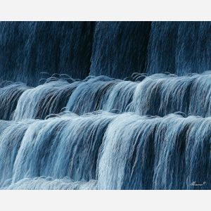 vertical lines, zentangle waterfall, flowing patterns, dense vertical texture, water abstract art, patterned strands, detailed linear flow