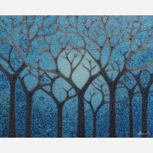 lace trees, zentangle foliage, dense line forest, intricate leaf shapes, silhouette patterns, abstract woodland, decorative textures, detailed tree forms