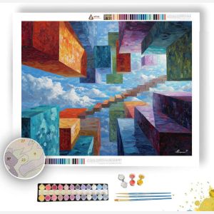 RIPPLED CUBE ASCENT - Paint by Numbers Full Kit