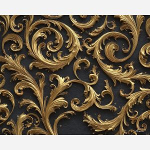 scrollwork, curling, into, elaborate, golden, tracery, rococo style, pastel tones, ornate decoration, gilded curves, floral motifs, 18th century aesthetic, elegant detailing, asymmetry, soft lighting, decorative art