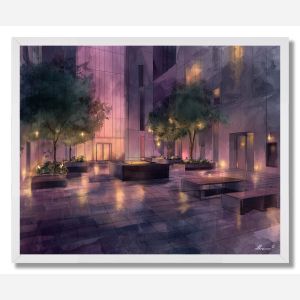 EVENING PLAZA - FRAMED