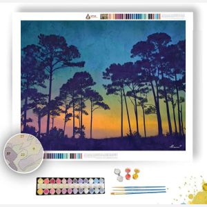 WATERCOLOR TWILIGHT PINES - Paint by Numbers Full Kit