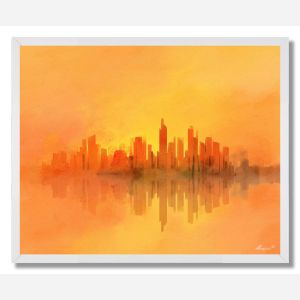AMBER SKYLINE - FRAMED