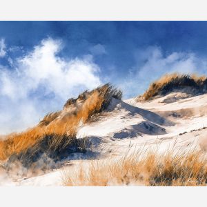 windswept, dunes, painted, in, airy, strokes, watercolor landscape, soft washes, pastel hues, natural scenery, gentle gradients, outdoor painting, light texture, soft foreground, distant horizon, atmospheric depth