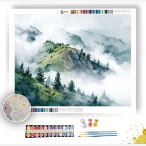 WATERCOLOR MISTY MOUNTAIN PASS - Paint by Numbers Full Kit