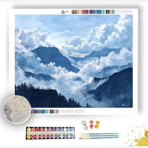 WATERCOLOR MOUNTAIN OVERLOOK - Paint by Numbers Full Kit