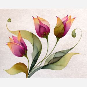 a, composition, of, evening, tulip, arranged, in, graceful, soft washes, pastel hues, natural flow, gentle gradients, atmospheric depth, textural blending, organic motion, diffused light, fine pigments, layered tones