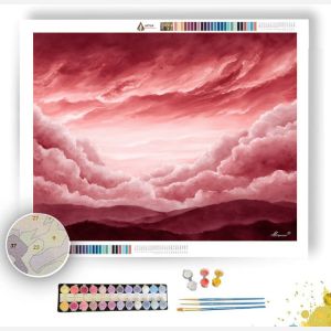WATERCOLOR CRIMSON SKY VISTA - Paint by Numbers Full Kit