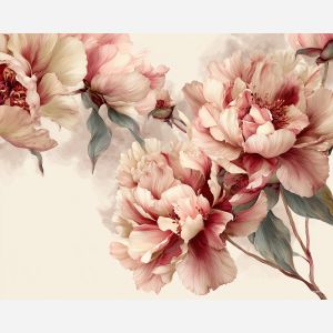 a, composition, of, delicate, peony, arranged, in, graceful, soft washes, pastel hues, natural flow, gentle gradients, atmospheric depth, textural blending, organic motion, diffused light, fine pigments, layered tones