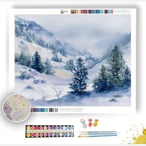 WATERCOLOR SNOWY OUTLOOK - Paint by Numbers Full Kit