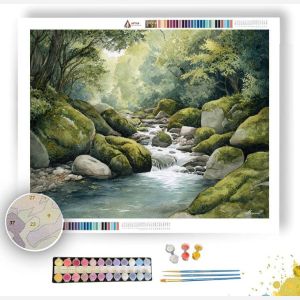 WATERCOLOR TRANQUIL STREAM - Paint by Numbers Full Kit