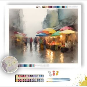 RAINY MARKET - Paint by Numbers Full Kit