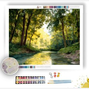 WATERCOLOR RIVERSIDE CLEARING - Paint by Numbers Full Kit