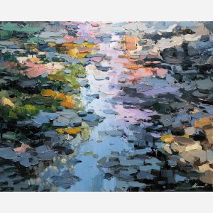 landscape, abstracted, into, liquid, geometry, blurring, boundaries, between, liquid color, visual distortion, bold saturation, neon spectrum, vivid spiral, kaleidoscopic field, surreal pattern, trippy geometry, fractal drift, chromatic wave, oil painting palette knife, textured impasto