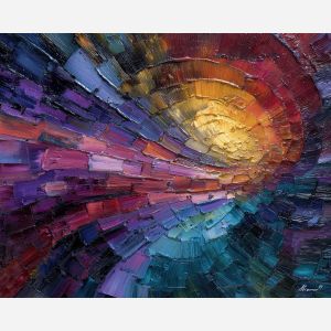 tumbling, into, kaleidoscopic, shards, repeating, echo, patterns, along, visual distortion, bold saturation, neon spectrum, vivid spiral, kaleidoscopic field, surreal pattern, trippy geometry, fractal drift, chromatic wave, liquid color, oil painting palette knife, textured impasto