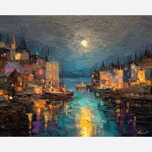 market, clearing, hinted, color, movement, scattering, tiny, sparks, textured horizon, savanna expanse, red earth, acacia silhouettes, village pattern, heat shimmer, distant hills, amber distance, open plain, sun-steeped land, oil painting palette knife, textured impasto