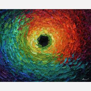 central, vortex, surrounded, radiating, shapes, from, multiple, kaleidoscopic field, surreal pattern, trippy geometry, fractal drift, chromatic wave, liquid color, visual distortion, bold saturation, neon spectrum, vivid spiral, oil painting palette knife, textured impasto, layered pigments