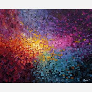 lattice, arcs, weaving, through, dense, color, bouncing, between, bold saturation, neon spectrum, vivid spiral, kaleidoscopic field, surreal pattern, trippy geometry, fractal drift, chromatic wave, liquid color, visual distortion, oil painting palette knife, textured impasto