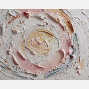 sink, mirror, corner, edged, soft, clutter, cool, pale, soft steam, reflective glass, porcelain surface, quiet routine, domestic stillness, subtle moisture, bath corner, intimate space, ceramic texture, tiled interior, oil painting palette knife, textured impasto