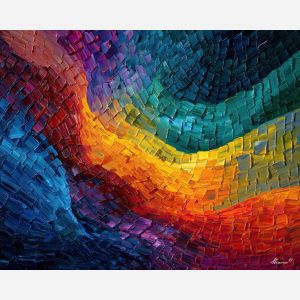 grid, warped, into, flowing, curving, lines, bending, abruptly, surreal pattern, trippy geometry, fractal drift, chromatic wave, liquid color, visual distortion, bold saturation, neon spectrum, vivid spiral, kaleidoscopic field, oil painting palette knife, textured impasto