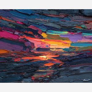 horizon, dissolved, into, bands, bending, color, shimmering, through, vivid spiral, kaleidoscopic field, surreal pattern, trippy geometry, fractal drift, chromatic wave, liquid color, visual distortion, bold saturation, neon spectrum, oil painting palette knife, textured impasto