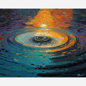 ringed, pattern, rippling, outward, waves, glowing, within, semi-transparent, chromatic wave, liquid color, visual distortion, bold saturation, neon spectrum, vivid spiral, kaleidoscopic field, surreal pattern, trippy geometry, fractal drift, oil painting palette knife, textured impasto