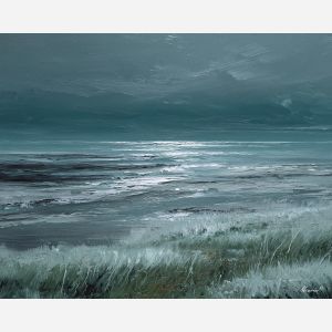 pale, contour, repeated, across, dark, field, intensifying, contrast, organic arc, quiet memento, shadowed object, textured stillness, symbolic bone, hollow form, chiaroscuro study, tonal contrast, meditative dark, aged material, oil painting palette knife, textured impasto