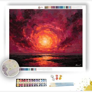 CRIMSON SPIRAL HORIZON - Paint by Numbers Full Kit