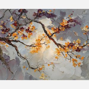 scene, influenced, classical, chinese, forms,, fading, palette knife, oil painting, textured impasto, layered pigment, dynamic strokes, sculpted paint, expressive surface, abstract detail, rich color, chromatic texture