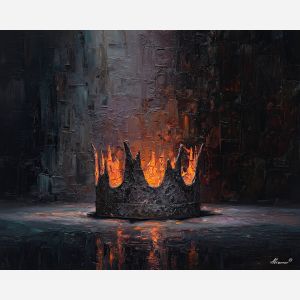 scene, influenced, classical, chinese, forms,, bathed, palette knife, oil painting, textured impasto, layered pigment, dynamic strokes, sculpted paint, expressive surface, abstract detail, rich color, chromatic texture