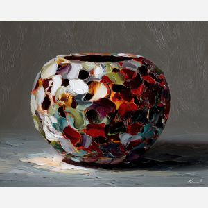 reduced, composition, built, sparse, shapes,, shifting, palette knife, oil painting, textured impasto, layered pigment, dynamic strokes, sculpted paint, expressive surface, abstract detail, rich color, chromatic texture