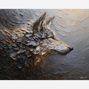 powerful, figure, emerging, textured, ground,, outlined, palette knife, oil painting, textured impasto, layered pigment, dynamic strokes, sculpted paint, expressive surface, abstract detail, rich color, chromatic texture