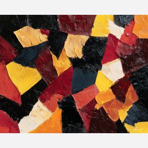 arrangement, angular, geometric, shapes,, pressed, stark, palette knife, oil painting, textured impasto, layered pigment, dynamic strokes, sculpted paint, expressive surface, abstract detail, rich color, chromatic texture