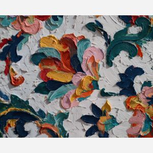 ornament, festival, pattern, color, temple, textile, warm, rhythm, culture, detail, palette knife, oil painting, impasto, texture, expressive, layered paint, dynamic light, atmospheric, color depth, art