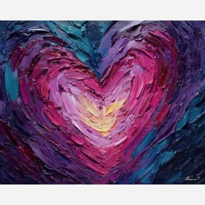heart, emotion, warmth, pulse, red, connection, vein, core, intimacy, glow, palette knife, oil painting, impasto, texture, expressive, layered paint, dynamic light, atmospheric, color depth, art
