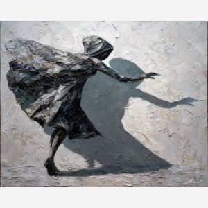 sculpture, marble, anatomy, chiaroscuro, form, muscle, monument, tension, gesture, light, palette knife, oil painting, impasto, texture, expressive, layered paint, dynamic light, atmospheric, color depth, art