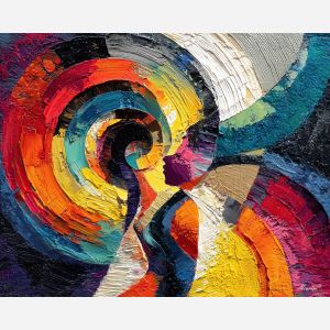 renaissance, geometry, anatomy, chalk, codex, proportion, study, spiral, draft, sepia, palette knife, oil painting, impasto, texture, expressive, layered paint, dynamic light, atmospheric, color depth, art